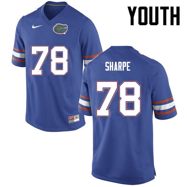 Youth NCAA Florida Gators David Sharpe #78 Stitched Authentic Nike Blue College Football Jersey UAM5565SW